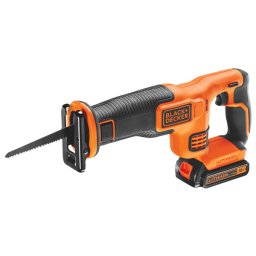 Fierastrau sabie cu acumulator 18V Black Decker BDCR18-QW, panza 15 cm, 3000 curse/min, 1 x acumulator 1.5 Ah si incarcator