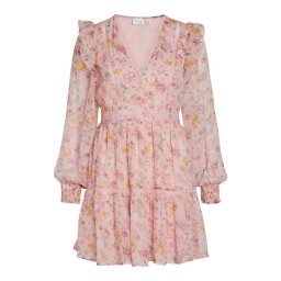 Vila Petite Rochie 'VIROMAN' galben curry / oliv / roz / roz pal