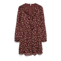 VERO MODA Rochie 'VMIHANNAH' oliv / rosé / roșu bordeaux