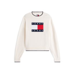 Tommy Jeans Pulover albastru marin / roșu / alb / alb lână