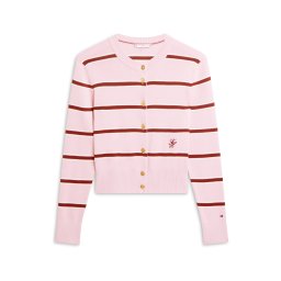 TOMMY HILFIGER Geacă tricotată roz / roşu închis / alb