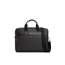 TOMMY HILFIGER Geantă laptop gri deschis / negru