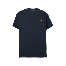Carhartt WIP Tricou 'American Script' bleumarin / galben închis / roşu închis