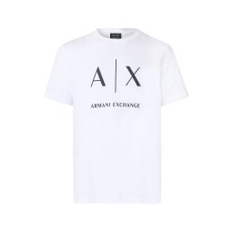 ARMANI EXCHANGE Tricou negru / alb