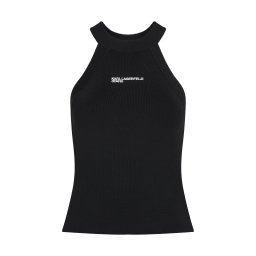 KARL LAGERFELD JEANS Top brodat negru / alb