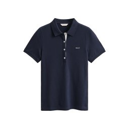 GANT Tricou albastru închis / alb