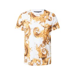 Versace Jeans Couture Tricou '80GAH6S0' galben / alb