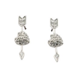 Swarovski Cercei roz / argintiu / transparent