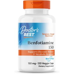 Benfotiamina Vitamina B1 BenfoPure pentru Sistem Nervos, Metabolism si Suport Neurologic - Doctor's Best, 120 capsule | 150 mg