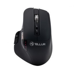 Mouse wireless Tellur Shade, silent click, rezolutie maxima 3200 DPI, iluminare RGB, negru