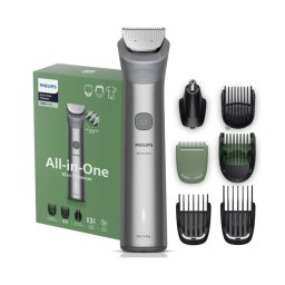 Aparat de tuns barba & parul de pe cap si corp 10in1 PHILIPS All-in-One MG5931/15, autonomie 120 min, 11 setari de lungime: 0,5-16 mm, 2 capate trimmer specializate (detalii, nas), piepteni pt fata, cap, corp, 100% rezistent la apa, husa