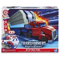 TRANSFORMERS EARTHSPARK CAMION CU REMORCA DE LUPTA OPTIMUS PRIME