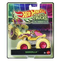 HOT WHEELS MONSTER TRUCK GLOW IN THE DARK MASINUTA BASHZILLA SCARA 1 LA 64