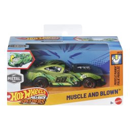 HOT WHEELS MASINUTA METALICA CU SISTEM PULL BACK MUSCLE AND BLOWN MUSCLE MANIA SCARA 1 LA 43