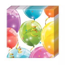 Şerveţele cu model Baloane sclipitoare - 20 buc.