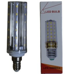 Bec LED E14 15W cilindru tip porumb, 6500K, alb rece - iluminat eficient si economic