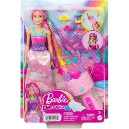 Papusa barbie dreamtopia - twist and style, cu accesorii pentru impletituri