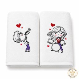 Prosoape baie Brodate Model Copii 2, 2 x 70x140cm - 680gr/mp, bumbac 100%