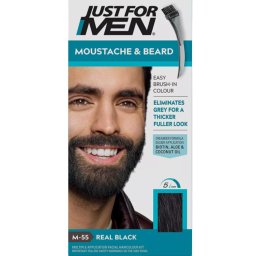 Gel colorant pentru mustata si barba, Just For Men Real Black M55 Color Gel, 28 g