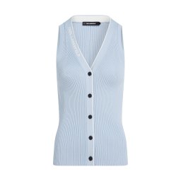 Karl Lagerfeld Vestă tricotată albastru deschis / alb