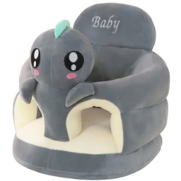 Fotoliu bebe cu spatar si suport de picioare - Dinozaurul gri