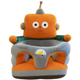 Fotoliu bebe cu spatar si suport de picioare - Robotelul gri cu portocaliu, din plus