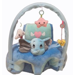 Fotoliu bebe cu perna pe sezut , cu spatar si arcada - Elefant bleu