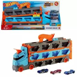 Hot Wheels: Camion transportor mașinuțe 2-în-1