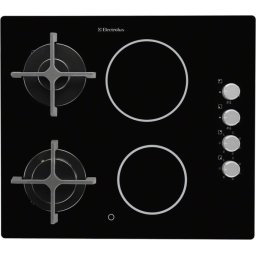 Plita Plita mixta, incorporabila Electrolux EGE6172NOK, Mixta, 2 Zone Gaz, 2 Zone Vitroceramice, Aprindere electrica, 60 cm, Negru