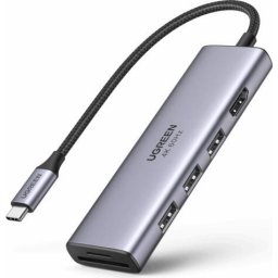 DOCKING Station "CM511" conectare PC USB Type-C, USB 3.0 x 3;HDMI x 1/4K/60Hz;RJ-45 Gigabit x 1;USB Type C x 1 PD 100W, aluminiu, gri