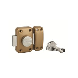 Boasca aplicata cu buton Transit 2 pentru ușă de intrare, cilindru 45mm, 4 chei, epoxid auriu - THIRARD