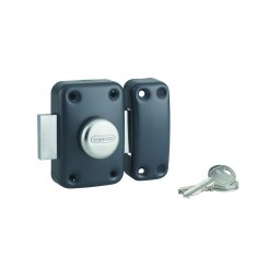 Broasca aplicata APACHE cu buton și cilindru 45 mm epoxidic antracit 3 chei