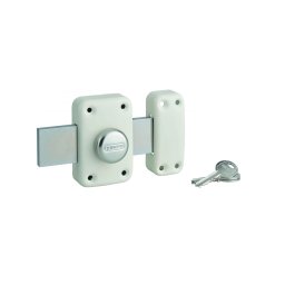 Broasca aplicata APACHE cu buton, ușă de garaj, cilindru 40mm, bolt 160mm, oțel, 3 chei, epoxidic auriu - THIRARD