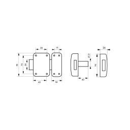 Broasca aplicata APACHE fără buton, cilindru Ø21 40 mm, auriu, 3 chei