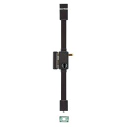 Broască aplicată Beluga cu maner de tragere pentru ușă de intrare, stânga, 3 puncte, ax 45mm, maro - THIRARD