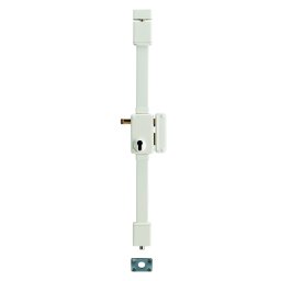 Broască aplicată Beluga cu maner de tragere, pentru ușă de intrare, dreapta, 3 puncte, ax 45mm, alb - THIRARD