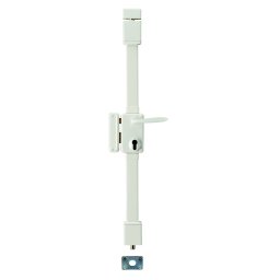 Broască aplicată Beluga cu profil de cilindru, pentru ușă de intrare, stânga, 3 puncte, ax 45mm, alb - THIRARD