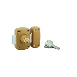 Broască aplicata Corvette pentru ușă de intrare, cilindru de 40 mm, oțel, 3 chei, bronz epoxidic - THIRARD