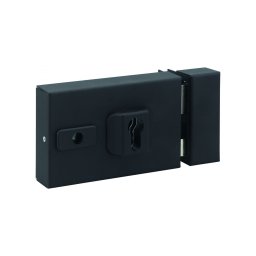 Broasca aplicată cu profil cilindru și știft pentru ușă, reversibilă, ax reglabil, 144x93mm, negru - THIRARD