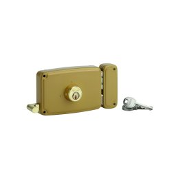 Broasca aplicata orizontala cu profil de cilindru si maner de tragere, pentru usa de intrare, dreapta, 140x94mm, ax 70mm