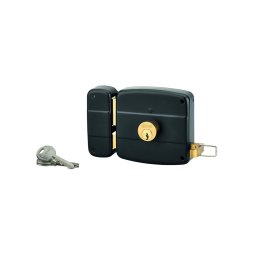 Broasca aplicata orizontala cu profil de cilindru si maner de tragere, pentru usa de intrare, stânga, 100x97mm, ax 50mm