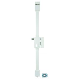 Broască aplicată Targa cu mâner de tragere, pentru ușă de intrare, dreapta, 3 puncte, ax 45mm, alb - THIRARD