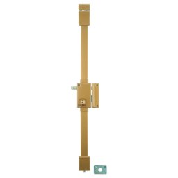 Broască aplicată Targa cu mâner de tragere, pentru ușă de intrare, dreapta, 3 puncte, Transit2 Ø23mm, ax 45mm, aurie, 4 chei - THIRARD