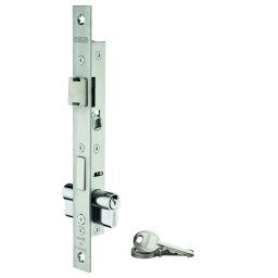 Broască ingropata + cilindru, pentru tâmplărie metalică, ax 10,5 mm, capete pătrate, cilindru 30x30 mm, zincat, 3 chei - THIRARD