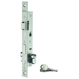 Broască ingropata + cilindru, pentru tâmplărie metalică, ax 16,5 mm, capete pătrate, cilindru 30x30 mm, zincat, 3 chei - THIRARD