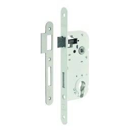 Broască îngropată cu profil de cilindru pentru ușă de intrare, ax 40mm, capete rotunde, alb - THIRARD