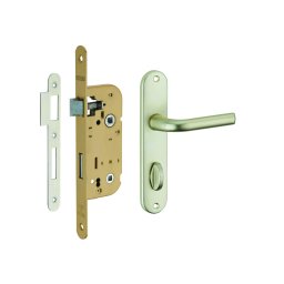 Broască îngropată potrivita pentru usa interiara + set mânere Leto, ax 40mm, capete rotunde, zincat - THIRARD