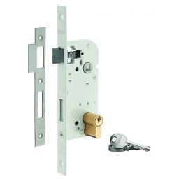 Broasca ingropata, cu profil de cilindru, ax 40mm, capete pătrate, cilindru 30x30mm, alb, 3 chei - THIRARD