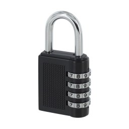 Lacăt Compact 04, cu cifru resetabil, toarta înalta din oțel, 40 mm, negru - THIRARD