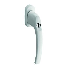 Mâner cremone pentru fereastră cu cheie, pătrat 7mm, alb (RAL 9010), 2 chei - THIRARD